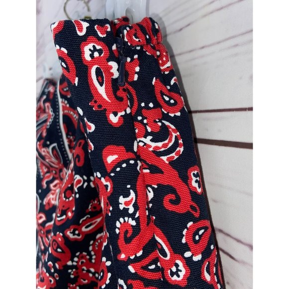Talbots Woman's Pencil Skirt Deep Blue & Red Paisley‎ Design Lined Size 18W - Picture 5 of 7